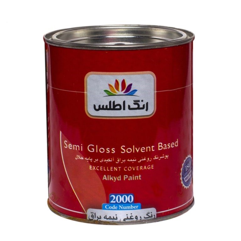 رنگ روغنی سفید نیم براق اطلس گالن وزن 4 کیلوگرم کد 2000